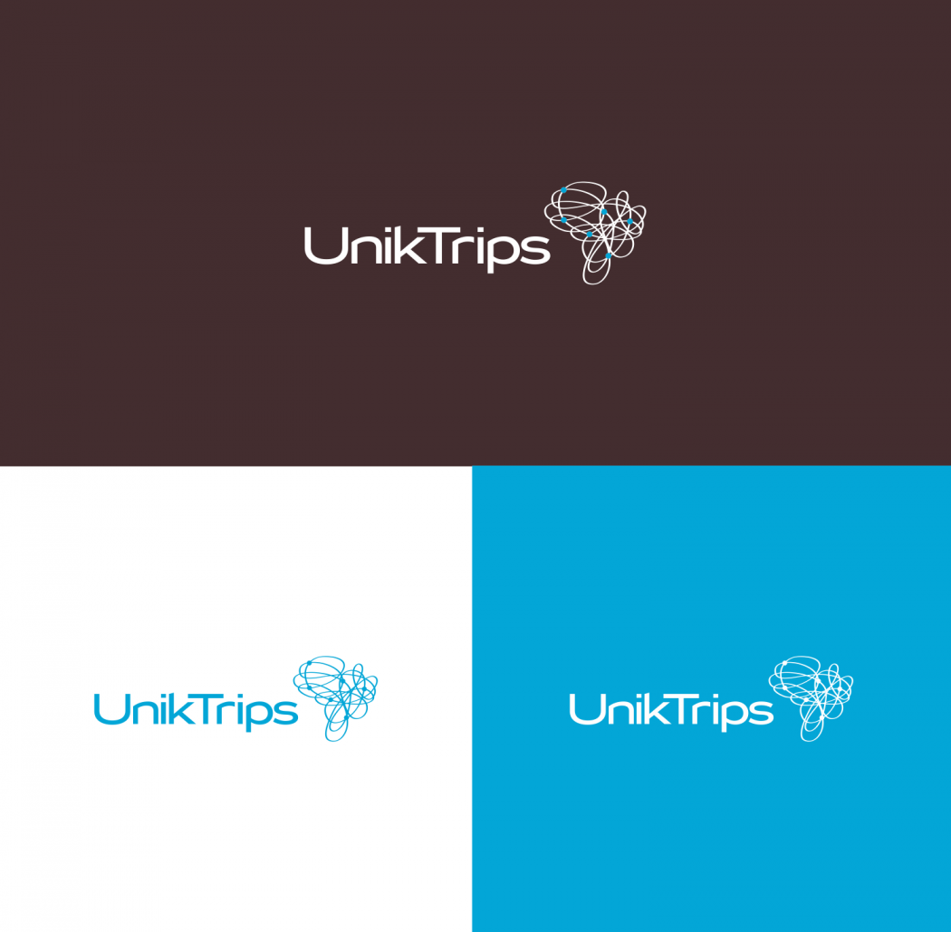logotipo em 03 cores agencia de viagens unik trips